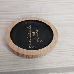 ~New! “Gratitude & Grace” Wood Jewelry Dish Sign Decor Kitchen Bathroom Bedroom