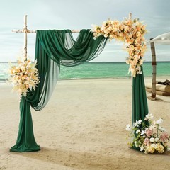 Manyshofu Chiffon Weeding Arch Draping Fabric Dark Green Drapes for Backdrop(…