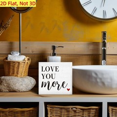 Wooden Box Decor “LOVE YOU more” Valentine’s Quote Sign Romantic Couple Gift