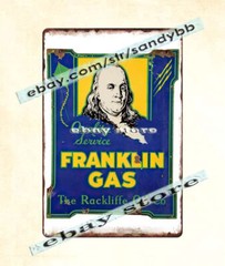 Franklin Gas Quality Service Radford Oil Co metal tin sign interior styles