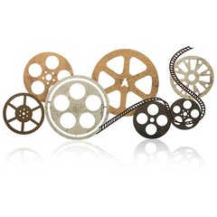 Metal Movie Reel Wall Art Abstract Antique Movie Theater Decor Contemporary D…