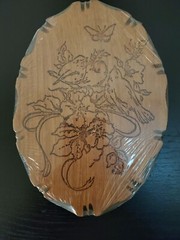 Vintage redwood pre branded flowers with 3 birds, adco