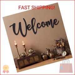 Hotop Welcome Sign Metal Wall Decor Front Door Spring Welcome Sign Cutout Letter