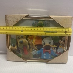 DISNEYLAND 1970s framed picture Mickey Mouse Donald Duck Pluto Goofy 8” X 6”