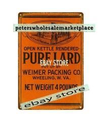 FORT HENRY LARD WHEELING WV general store rustic kitchen tin sign