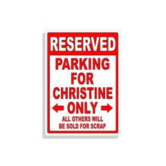 Personalized Parking Sign Wall Decal Metal Sign No Parking Customized Christine