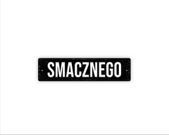 Smacznego Sign Metal Wall Decor for Kitchen or Dining Room, Polish Bon Appetit