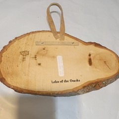 Lake of the Ozarks Rustic Oval Wood Plaque Winter Cabin Scene Ready to Hang