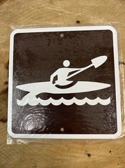 Kayak Metal Parks & Recreation Lake River Kayaking Sign mini 6″x6″ in Brown NEW
