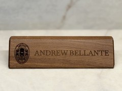Engraved Wooden Desk Name Plate Custom Police Badge and Name Office Decor