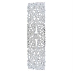 Benjara 60″ Tall Decorative Panel- Carved Floral Vine Design- Mango Wood- White