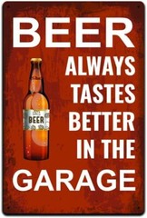 JP’s Parcels Tin Signs Man Cave Décor – Metal Sign 12 x 8 in. Beer Always Tastes