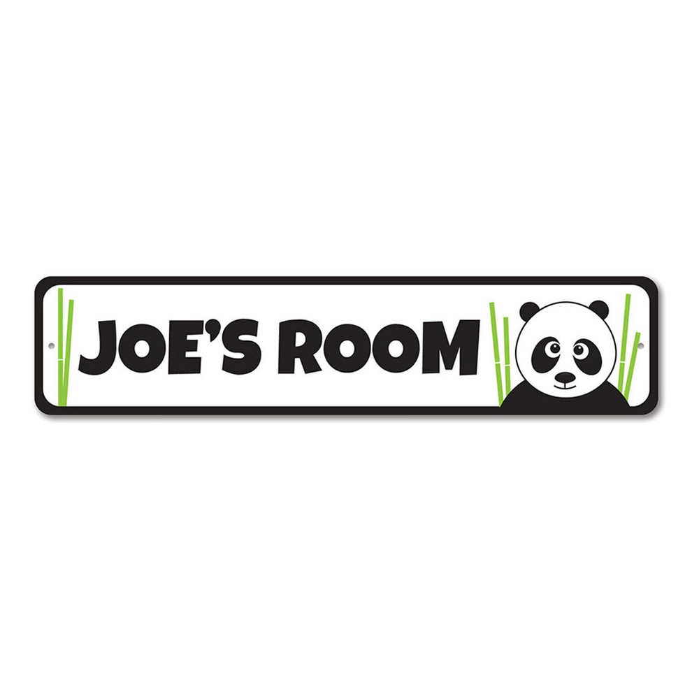 Panda Sign, Personalized Kid’s Room Sign, Metal Kid Name Panda Metal Wall Decor