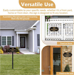 No Soliciting Sign for House with Stake – 50-mil Thick Aluminum – 5×10 Inch/37 I