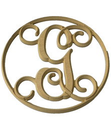 Custom Wood Vine Letter Round Monogram CNC Metal Art 1/2″ Thick Beveled