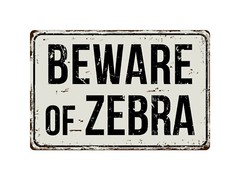 581VS Beware Of Zebra 8 “x 12” Vintage Aluminum Retro Metal Sign