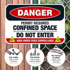 Danger Permit Required Confined Space Do Not Enter Sign, OSHA Danger Sign,