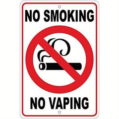 No Smoking No Vaping Iron Sign