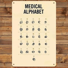 2D Medical Alphabet Chart Aluminum 8X12 Inches A-Z Symbols