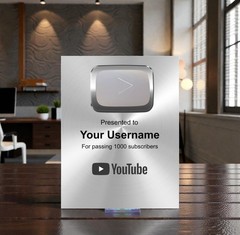 Chrome YouTube 3D Customized Award | 8×10 Photo Plaque | Made of Metal