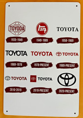 Toyota Logo Tin Sign (Tundra Tacoma Avalon Camery Supra Celica Prius Corolla W73