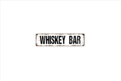 Whiskey Bar Sign | Metal Whiskey Bar Street Sign for Home Bar Man Cave Garage