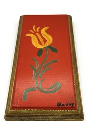 Hand-Painted Dutch Folk Art Wooden Plaque Artist Signed Welcome Wall Decor