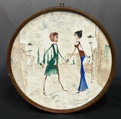 VTG 1960s MCM Italian Hand Painted Decorative Plate Ceramica Miniati Firenze