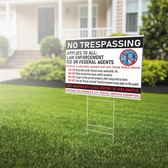 No Trespassing Yard Sign Law Enforcement Property Security