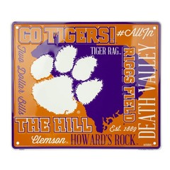 Hangtime Clemson University – Clemson Tigers 12 x 14 inch Fan Cloud Signs