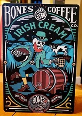 Bones Coffee Irish Cream Metal Sign 8 X 12 Inches In Size New