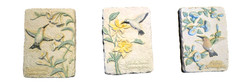 Set of 3 Hummingbird Floral 3D Resin Wall Plaques, Decorative Vertical Art