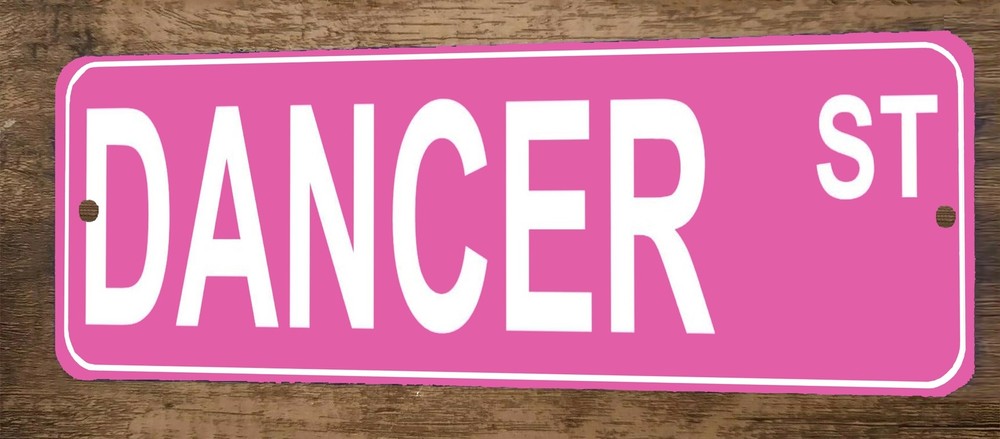 4×12 Dancer St Metal Wall Sign
