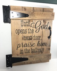 God Quote Wall Hanging Wood Farm House Door Decor- 20”x14” Religious/Spiritual