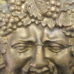 Large Heavy Brass Bacchus Mask – Vineyard Decor & Wine Cellar Wall Hanging