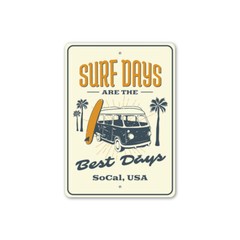 Surfer Sign, Surfer Aluminum Metal Decor Sign