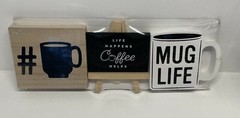 3 count mini sign table Coffee bar wooden decor tiered tray