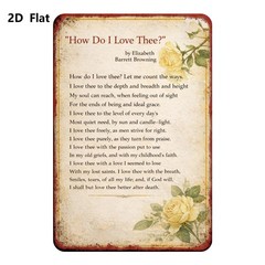 20.32*30.48 cm Metal Sign “How Do I Love Thee?” Elizabeth Barrett Browning Poem