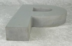 Cast Aluminum Metal Sign Letter P 3 LB 10 OZ Used 12 inch Tall Mounting Holes