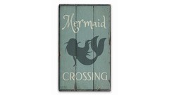 Mermaid Vintage Distressed Sign, Personalized Wood Sign