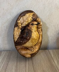 Vintage Robin Bird Wall Plaque Rustic Nature Decor Hand Painted Collectible