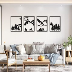 4 Pack Metal Wall Art Mountain Iron Wall Sculpture Art Wall Décor for Office …