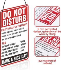 Do Not Disturb Door Hanger Sign, Available Please Knock Sign, Double-Sided PVC F