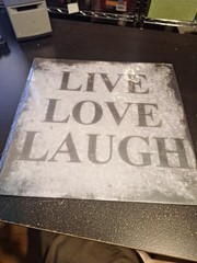 Live Love Laugh Metal Tin Sign 12″ x 12″ Farmhouse Inspirational Wall Decor