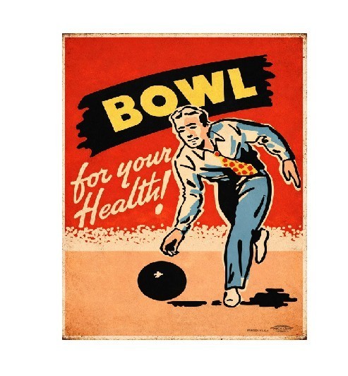 Vintage Style Metal Sign Bowling MS254