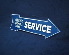 FORD SERVICE – *US MADE* Embossed Metal Arrow Sign – Man Cave Garage Bar Décor