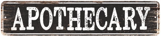 APOTHECARY Personalized Chic Metal Sign Home Decor Cities 4×18 104180007249