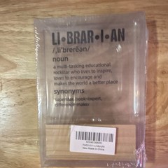 Librarian Desk Name Plate Acrylic Wood Clear Brown Rectangular for Office