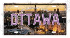 Vintage Canada Ottawa Skyline License Plate Metal Sign Travel Wall Garage Decor