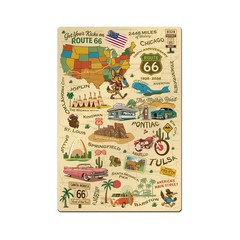 Legends of Route 66 Mascots Metal Wall Decor Sign 12×18 Inches